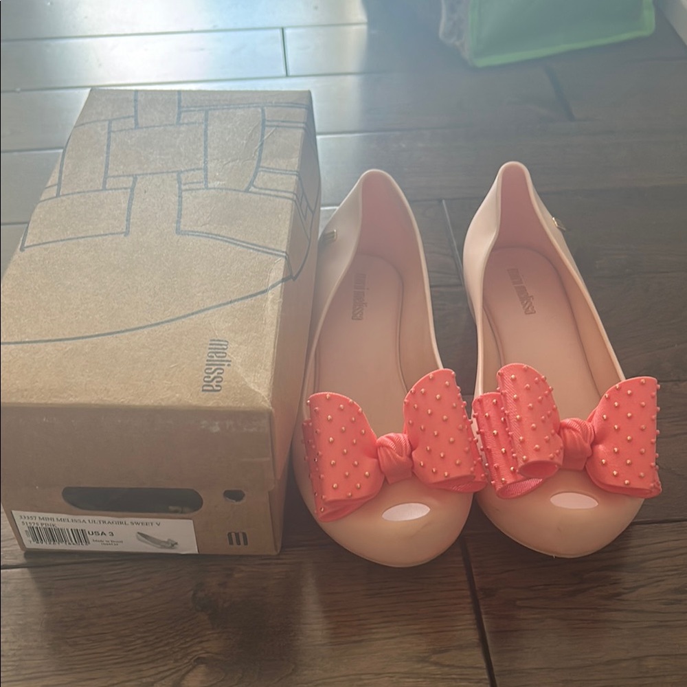 Mini Melissa Kids Pink Bow Shoes